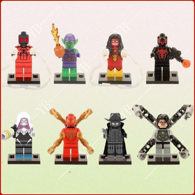 Assembled building blocks minifigure Dr. Octopus Spider-Man Green ...