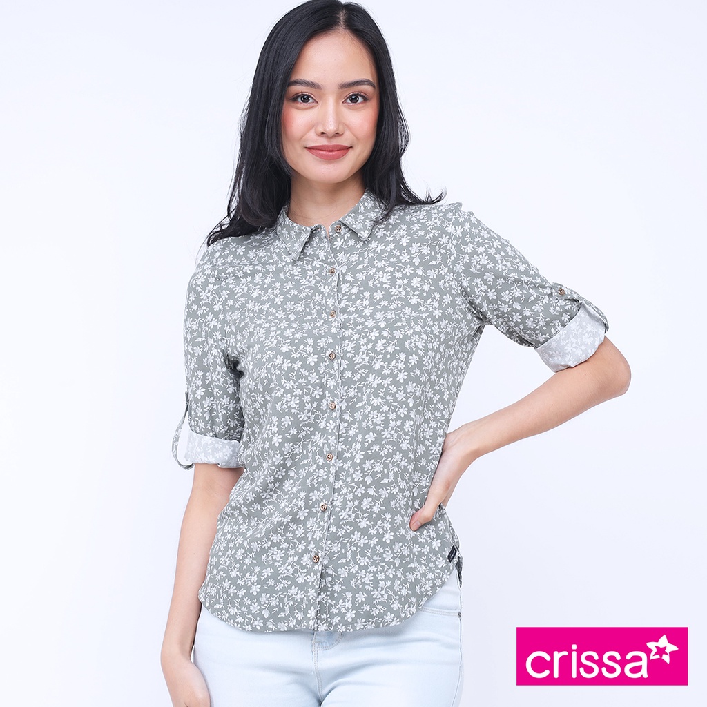 Crissa Woven Printed Rayon Long Sleeves Blouse CLT18-1329 | Shopee ...