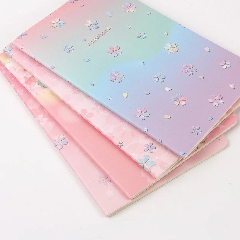 4 pcs. Sakura Cherry Blossoms Pastel Ombre A5 Thin Notebook | Shopee ...