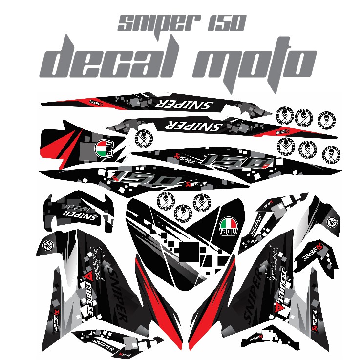Decals, Sticker, Motorcycle Decals for Sniper 150, 001,black 1 Shopee