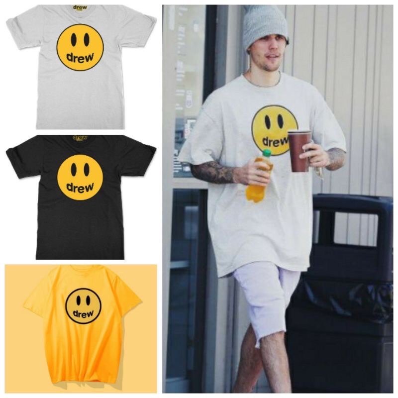 Drew Justin Bieber Logo Smiley Shirt Unisex Shopee Philippines