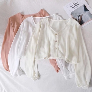 Chiffon thin cropped cardigan jacket Shopee Philippines