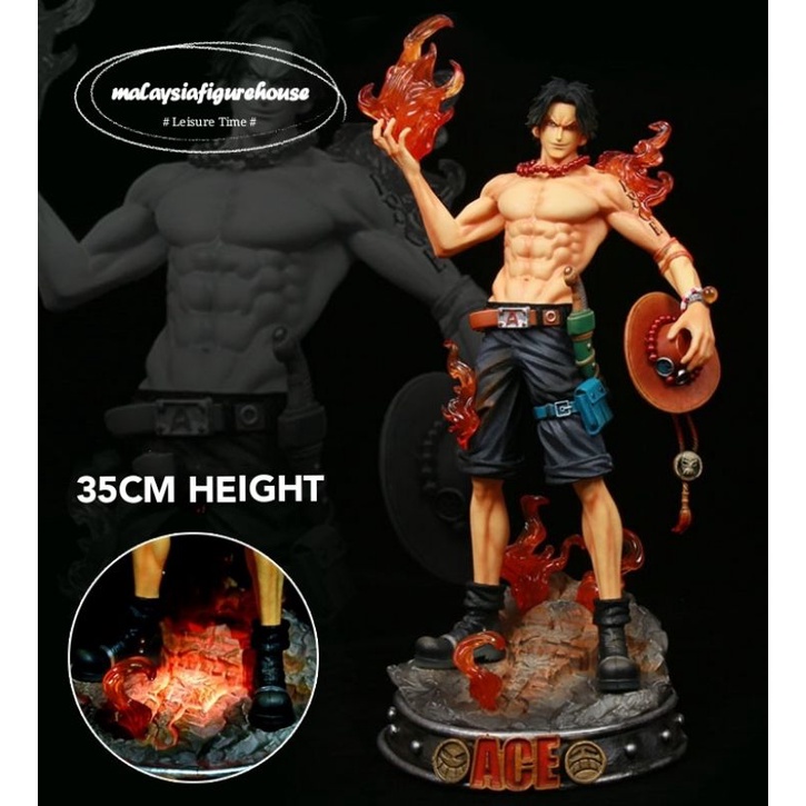 35CM ONE PIECE LC PORTGAS D ACE LIGHT UP COPY RESIN LIGHT UP FIGURE ...