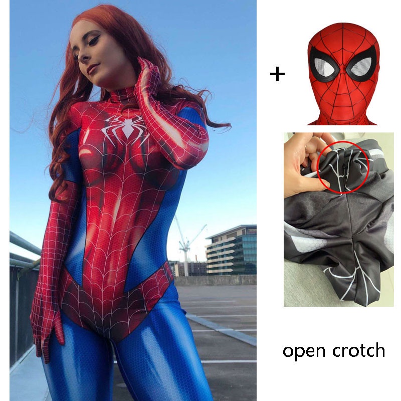 Sexy Spiderman Zentai Suit Women's Bodysuit Cosplay Superhero Zentai Costume  Red Bodysuit Fancy Suit Rave Party Dress | Shopee Philippines