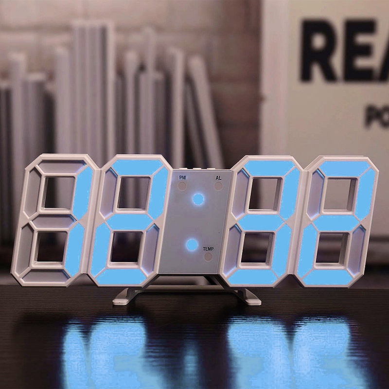 Digital clock wall clock led modern 3d smart alarm clocks display desk