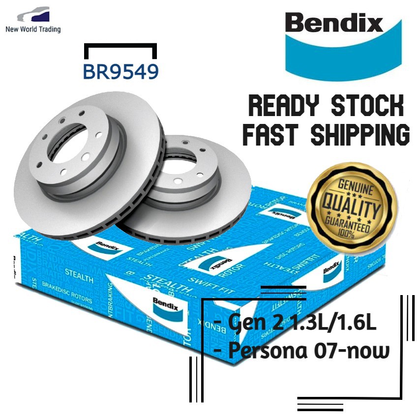 [1PCS][BENDIX] Front Disc Brake Rotor BR9549 for Proton Gen2 1.3L/1.6 ...