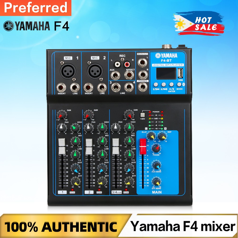 Yamaha F4 Professional Bluetooth Mixer 4-channel USB With Reverb Effect ...