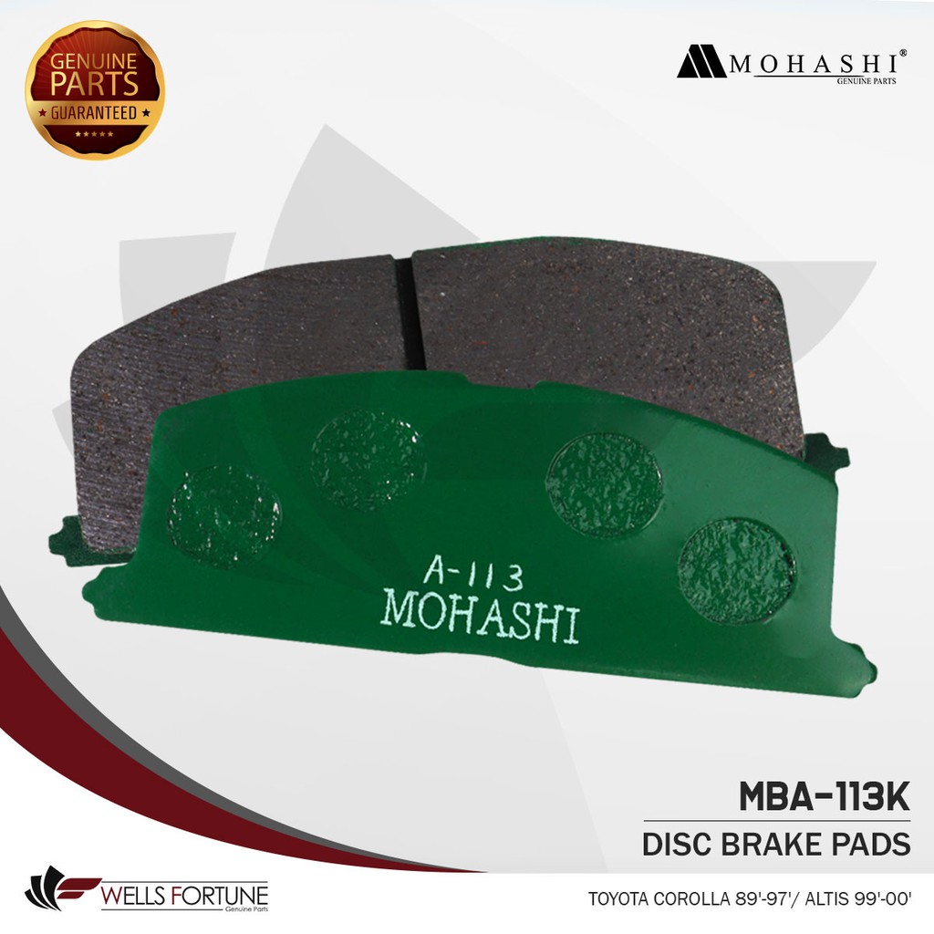 TOYOTA COROLLA 1989 - 1997 / ALTIS 1999 - 2000 FRONT MOHASHI BRAKE PAD ...