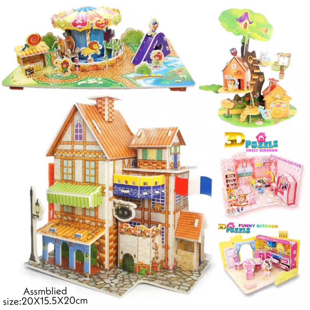 Large jigsaw 3D puzzle children's educational DIY toys 3D three ...