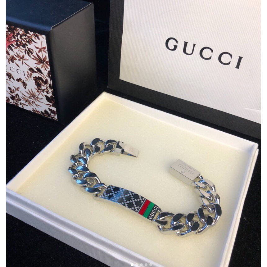 Guccighost chain store bracelet in silver