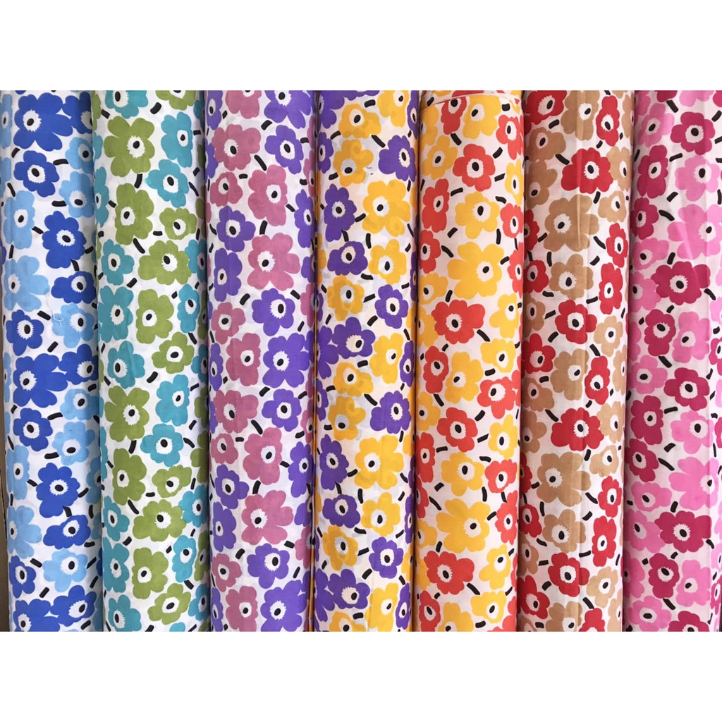 Tc Cotton Meter Fabric Marimekko Flower Pattern Patterned Pattern Re Re ...