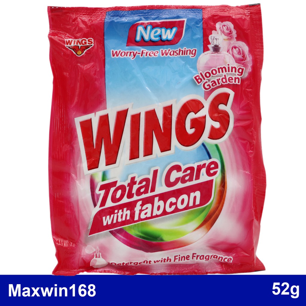 Wings Detergent Powder Total Care With Fabcon 52g Shopee Philippines