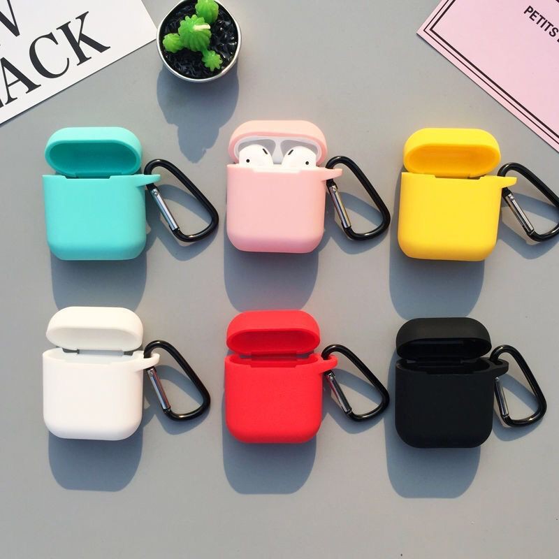 Earphone Case i12 TWS Earphone Protective Silicone Cases Covers Solid Color with free Carabiner only case