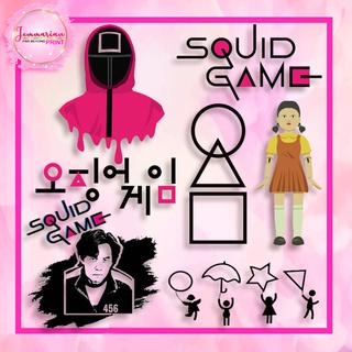 Pink Solder Squid Game PLAY WITH ME Sticker Waterproof 