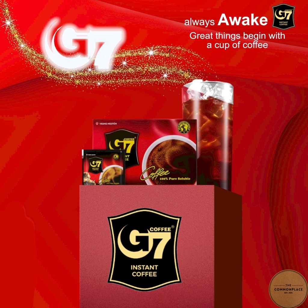 Trung Nguyen G7 Instant Black Coffee 2g+Free Sugar/100% Pure Soluble ...