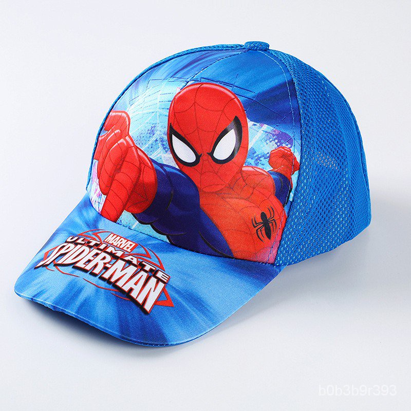 Boys Cartoon Spiderman Hats Kids Cool Superhero Print Summer Sports