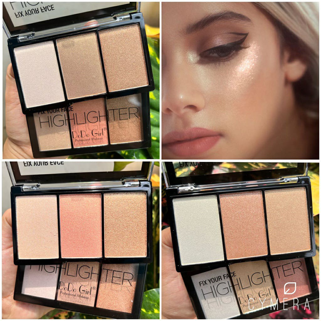 1 PIECE 3 Color Highlighter DoDoGirl Palette Fix Your Face Professional ...