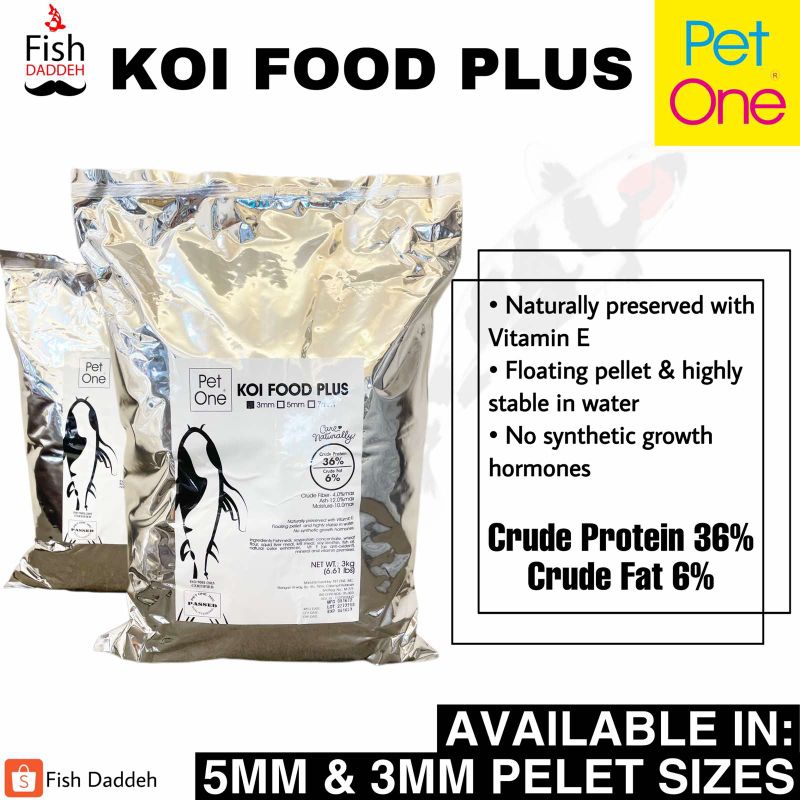 Pet One Koi Food Plus 3mm 5mm 3kg Pack | Shopee Philippines