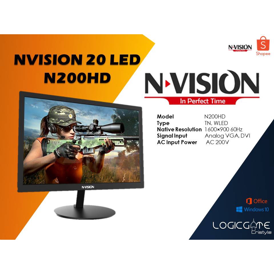Nvision 18.5 /19/20/21.5 inches LED HD Monitor HDMI VGA | Shopee ...