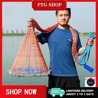 COD】Catch Fishing Net Upgraded American Hand Cast Net with Flying Disc Easy Throw  Fly Fishing Net