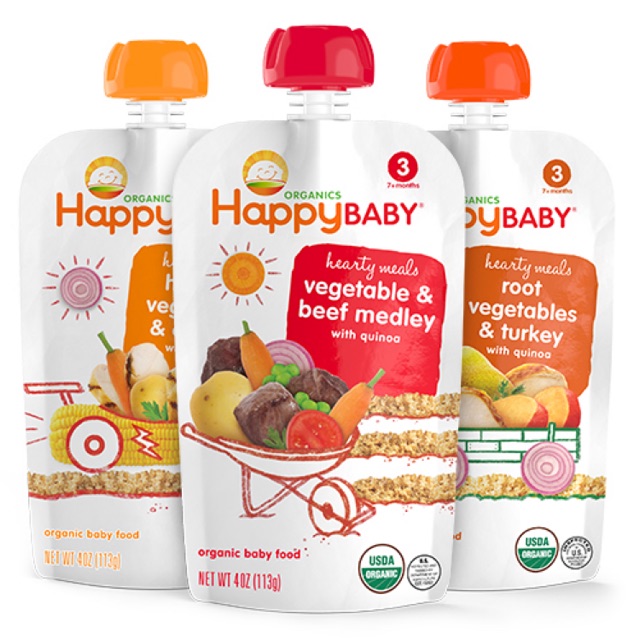 Happy baby hearty meals harvest vegetables & chicken with sales quinoa stage 3 organic baby food