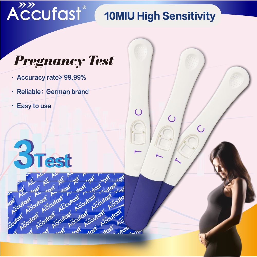 3Pcs ACCUFAST 10Miu One Step Pregnancy Test Kit Midstream Pen For Women ...