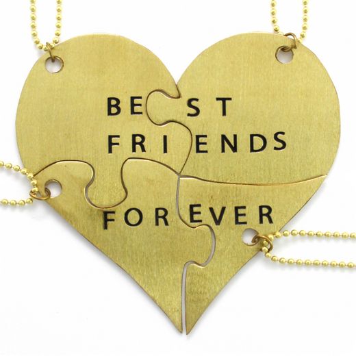 Best friends forever necklace deals 4 piece