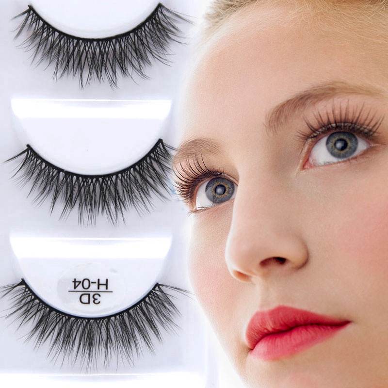 3D 5 Pairs Long Cross False Eyelashes Natural Extension Tool H04 ...