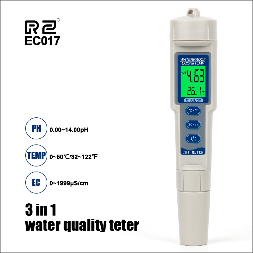 RZ PH Meter EC Monitor Detector With Temperature Meter 3 in 1 Aquarium ...