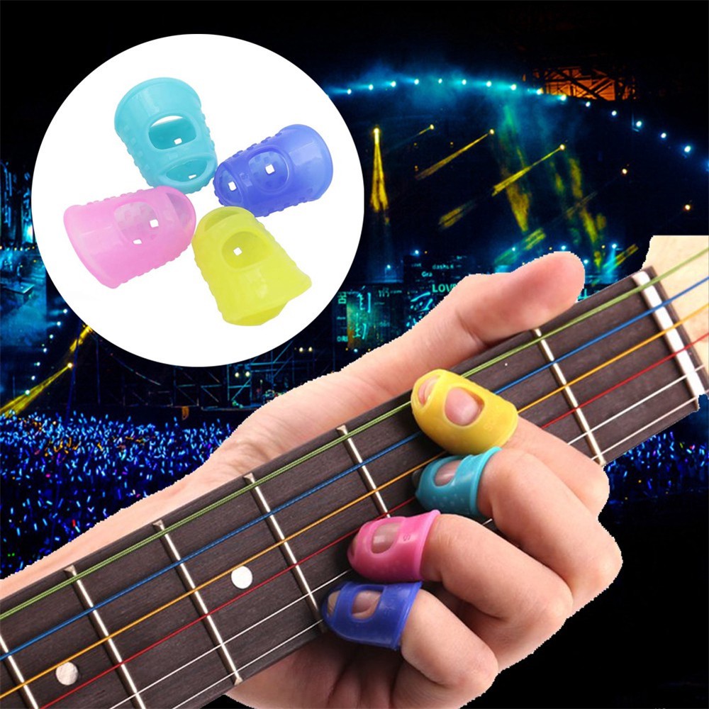 4PCS Silicone Finger Exercise Protector Holster Guitar String Pick ...