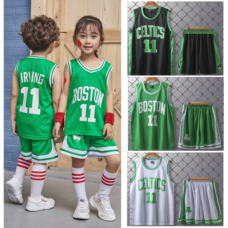 NBA Boston Celtics Jersey 11 Irving Jersey Kids Tops Shorts Jersey Set Children Basketball Uniform Shopee Philippines