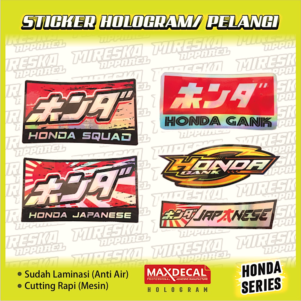 Honda Series Viral Hologram Sticker Word Sticker Motorcycle Sticker Racing Workshop Racing Antem