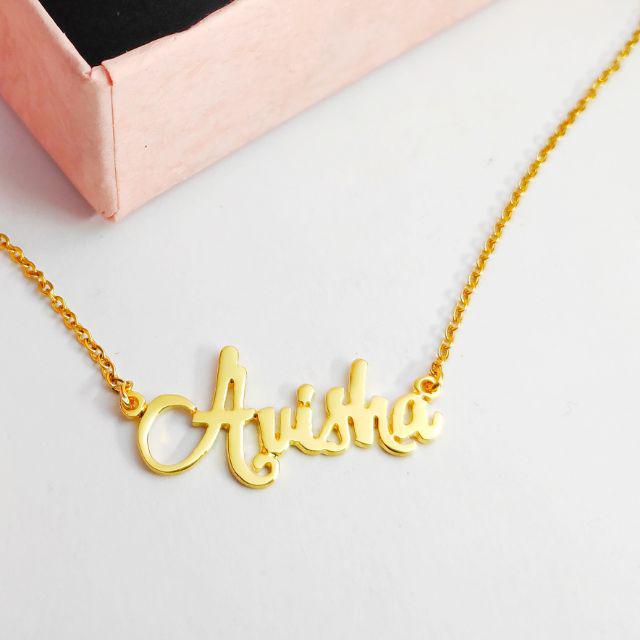 Personalized Name Pendant in Fantasia Chain Necklace (Hypoallergenic ...