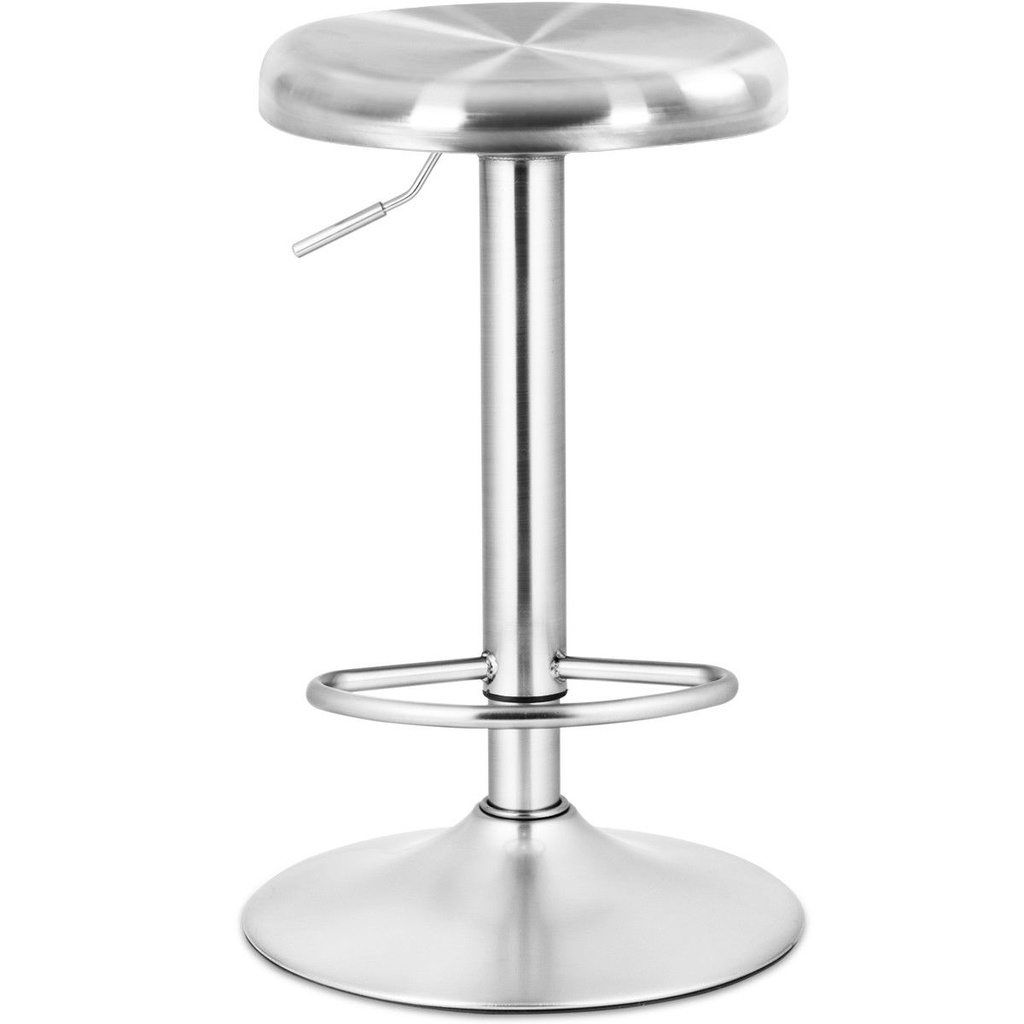 Costway Brushed Stainless Steel Swivel Bar Stool Seat Adjustable Height