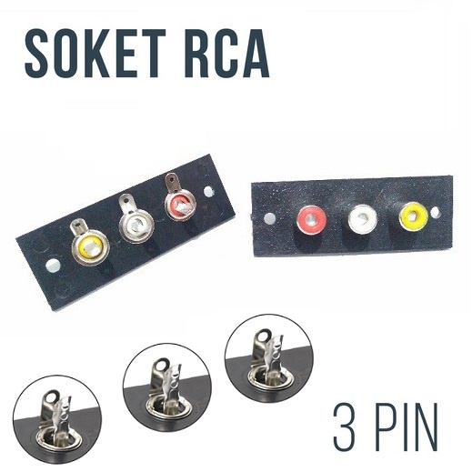 RCA 3P Socket RCA Input Socket 3 Pin 3 Holes 3 Channel Plastic Body ...