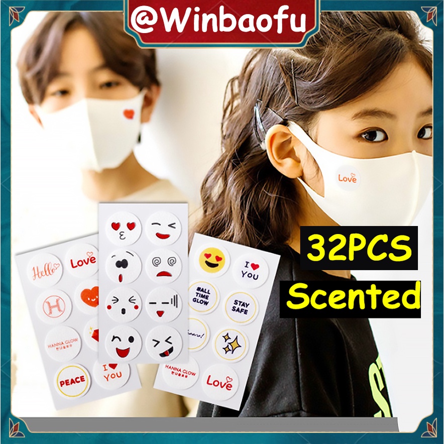 36pcs Fragrance Mask Stickers Cool Lemonmint Rose Flavor Cartoon ...
