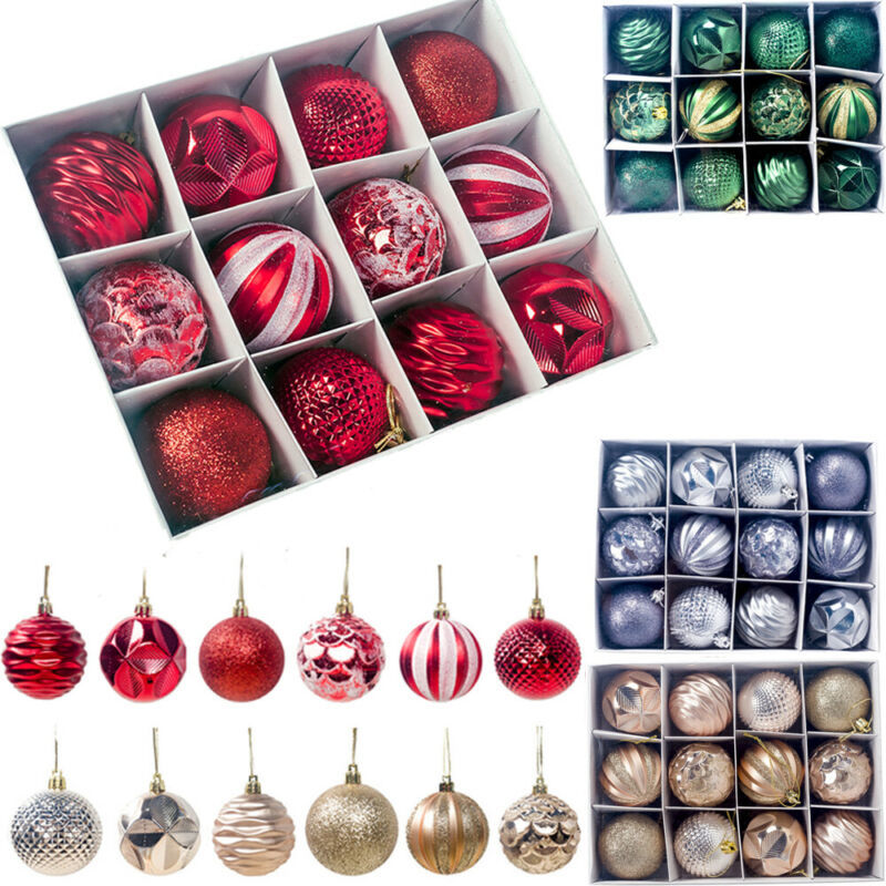 12pcs/Box Christmas Tree Decoration Balls Big Xmas Decal Balls Ornament ...