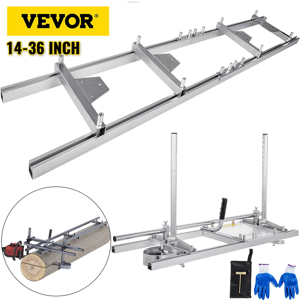 VEVOR Chainsaw Mill Planking Milling Bar 14 to 36 Inch with Rail Mill