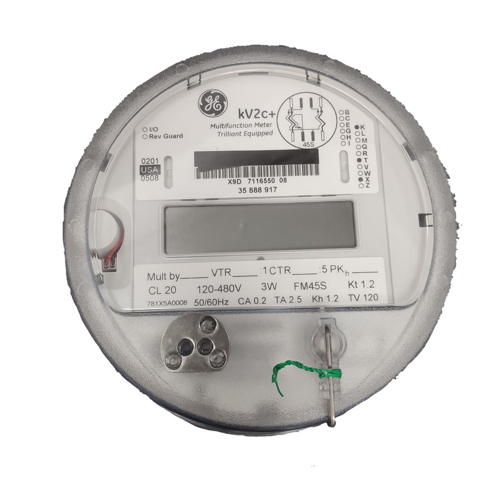 GE/ALCARA Electric Meter KWH CT Rated 3 Phase 3 Wire 120V- 480VAC ...