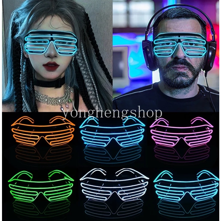 Cosplay Glasses Neon Lights Led Glow In The Dark For Birthday Party  Decoration