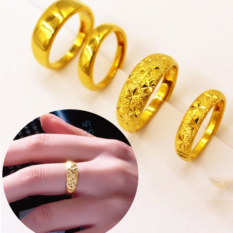 [spot] [1 pair / 1 pack] Hong Kong gold-plated couple ring, male ring ...