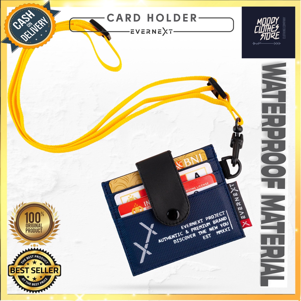 Kenzie Bimo Waterproof ATM KTP ID Card Holder Necklace Navy Black/Army