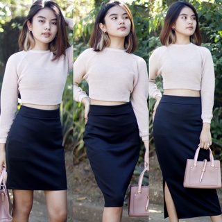 Maxi Long Skirt Below the Knee Skirt Mini Skirt AOW Plain Pencil Cut Skirt Office Skirt