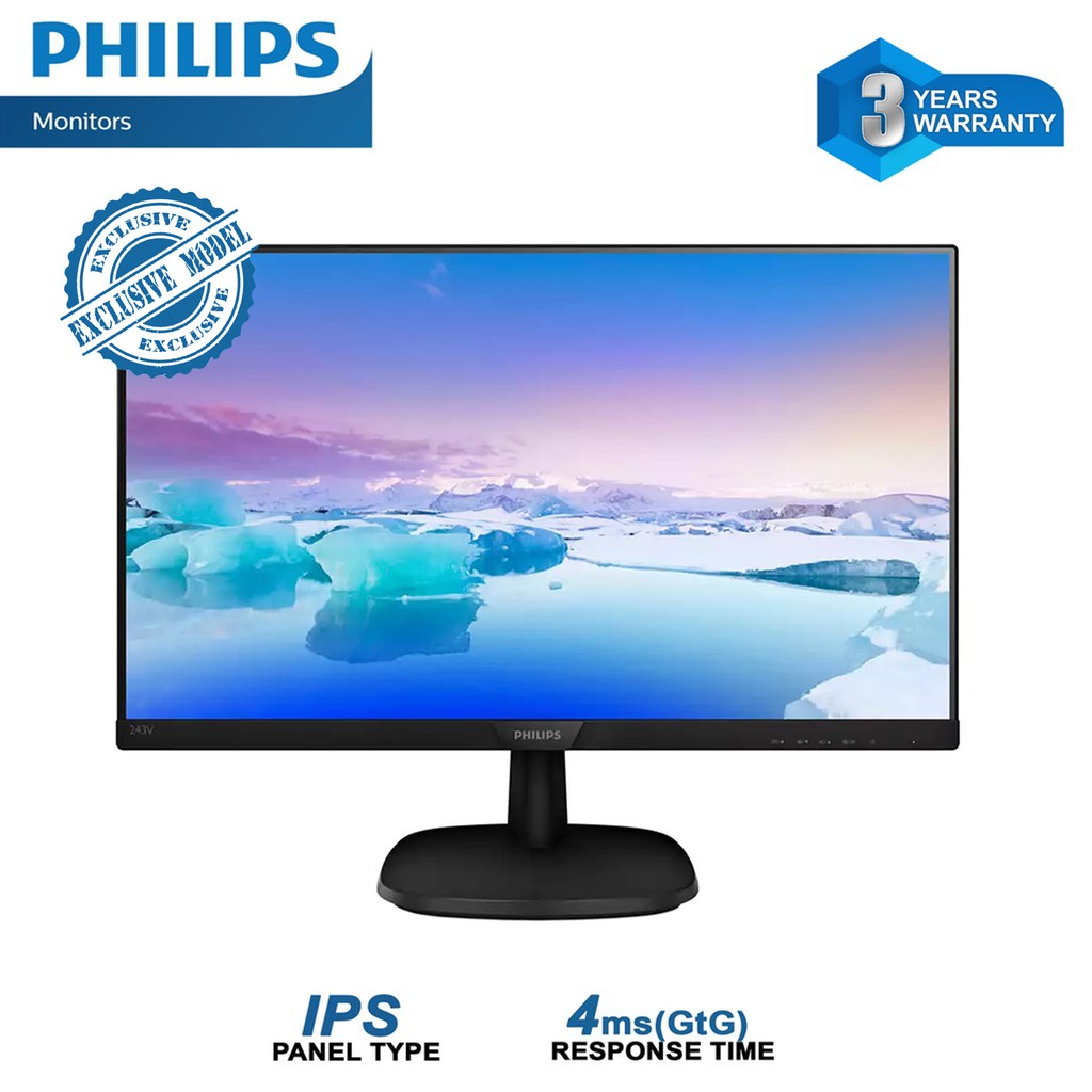 Philips 243V7QJAB 23.8" Full HD LCD Monitor with IPS Technology