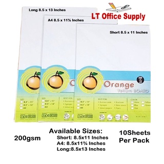 Orange Vellum Board Specialty Board 200gsm size A3 (297mm x 420mm)