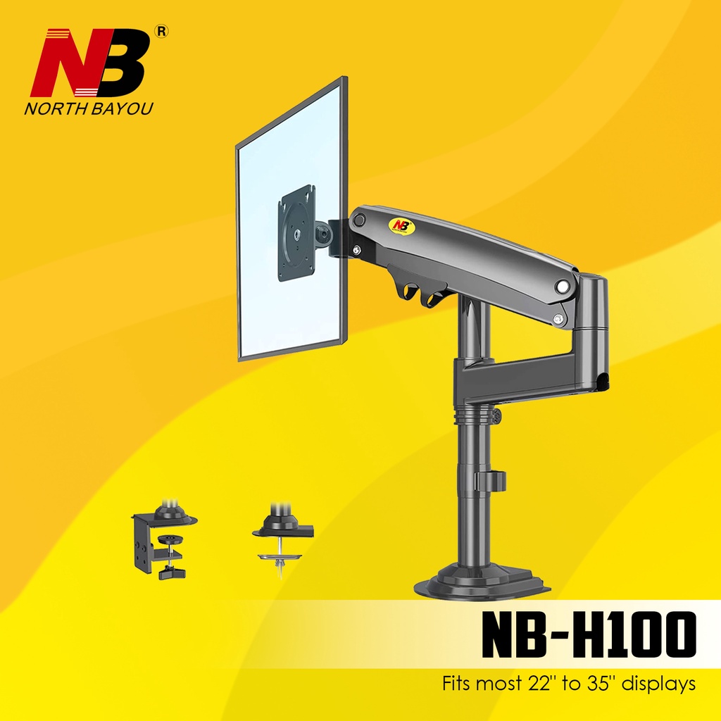North Bayou NBH100 Flat Panel 22"35" LED TV Single Monitor Arm Mount