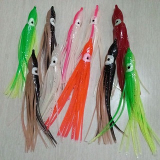 10pcs/lot Luminous Squid Skirts Soft Lure Night Fishing Lure Glow