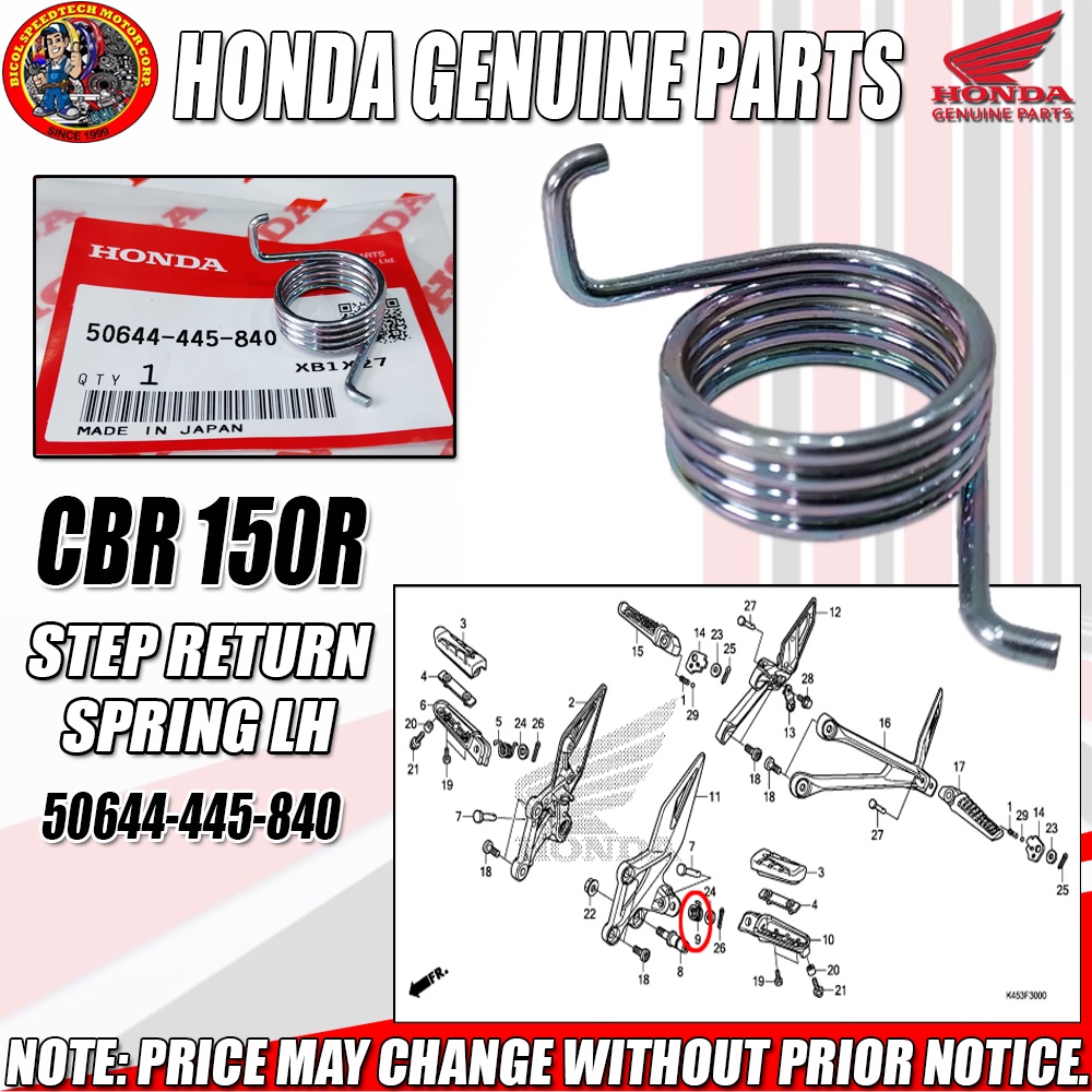 CBR 150R STEP RETURN SPRING LH (HPI) (Genuine: 50644-445-840) | Shopee