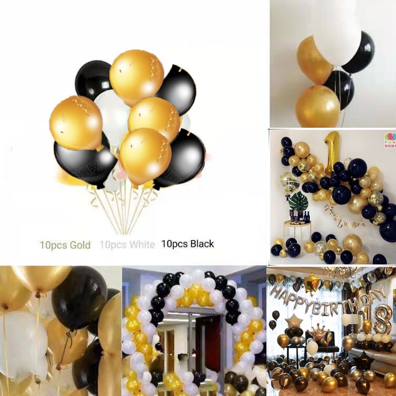 30pc 10 inch metallic latex balloons Birthday decor Party Decorations ...