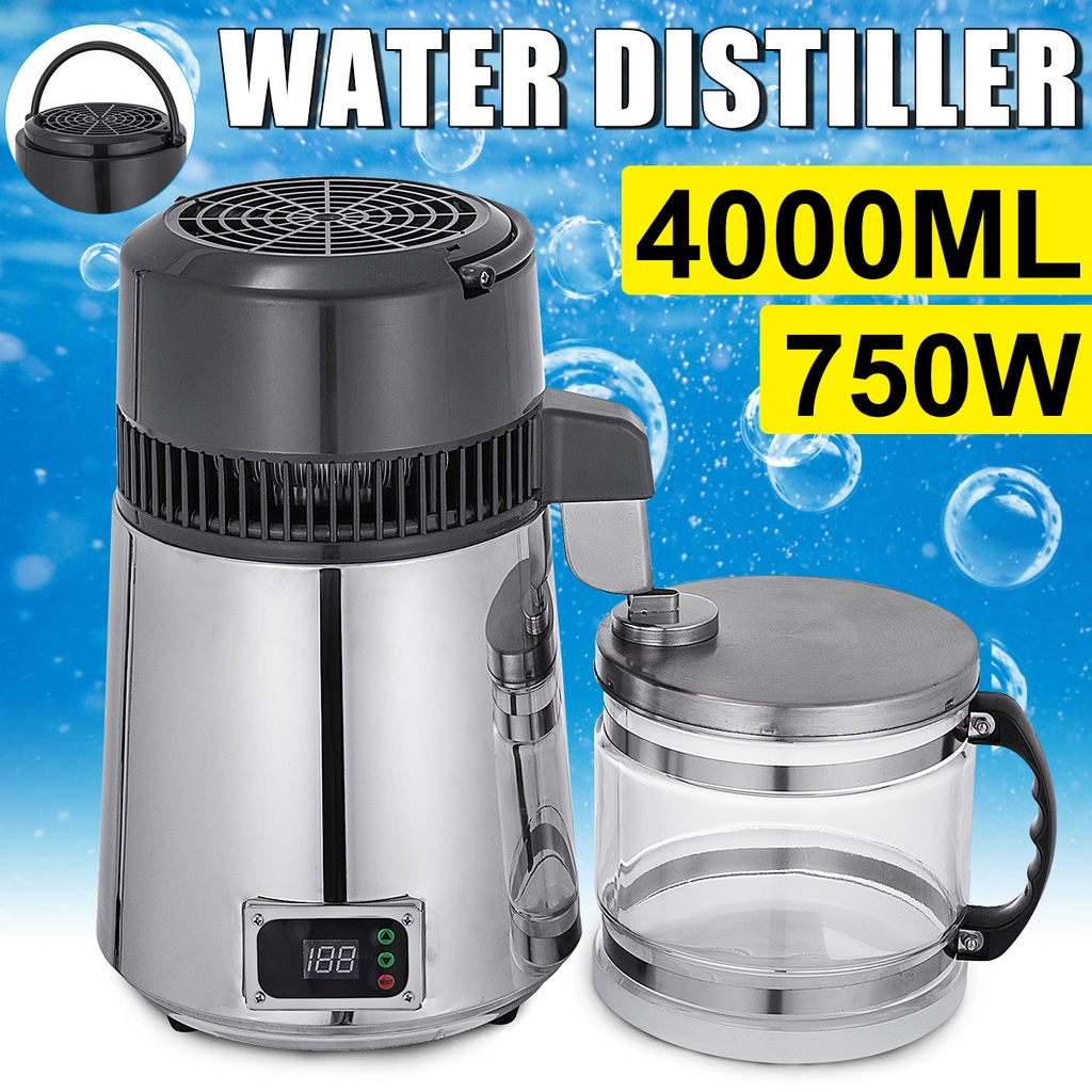 110V 4L Household Pure Water Distiller Machine Distilled Water Distillation Purifier Filter